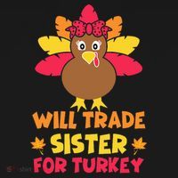 Funny Thanksgiving Day Will Trade Sister Turkey Mousepad thumb 1