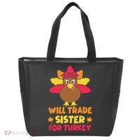 Funny Thanksgiving Day Will Trade Sister Turkey Tote Bag thumb 0