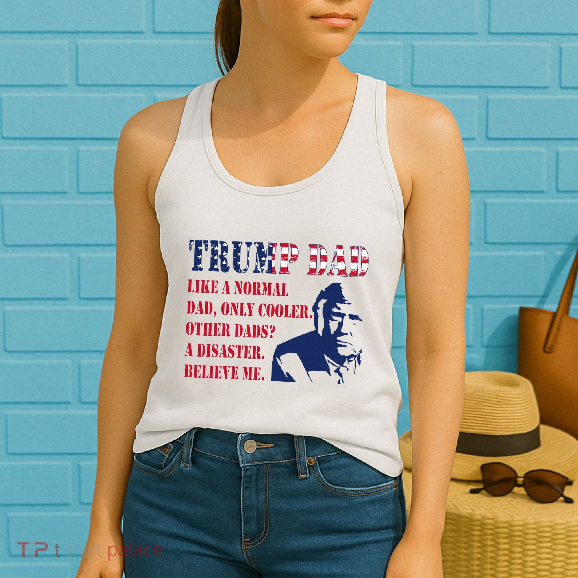 Funny Trump Dad Fathers Day Pro Trump Supporter Women's Tank Top