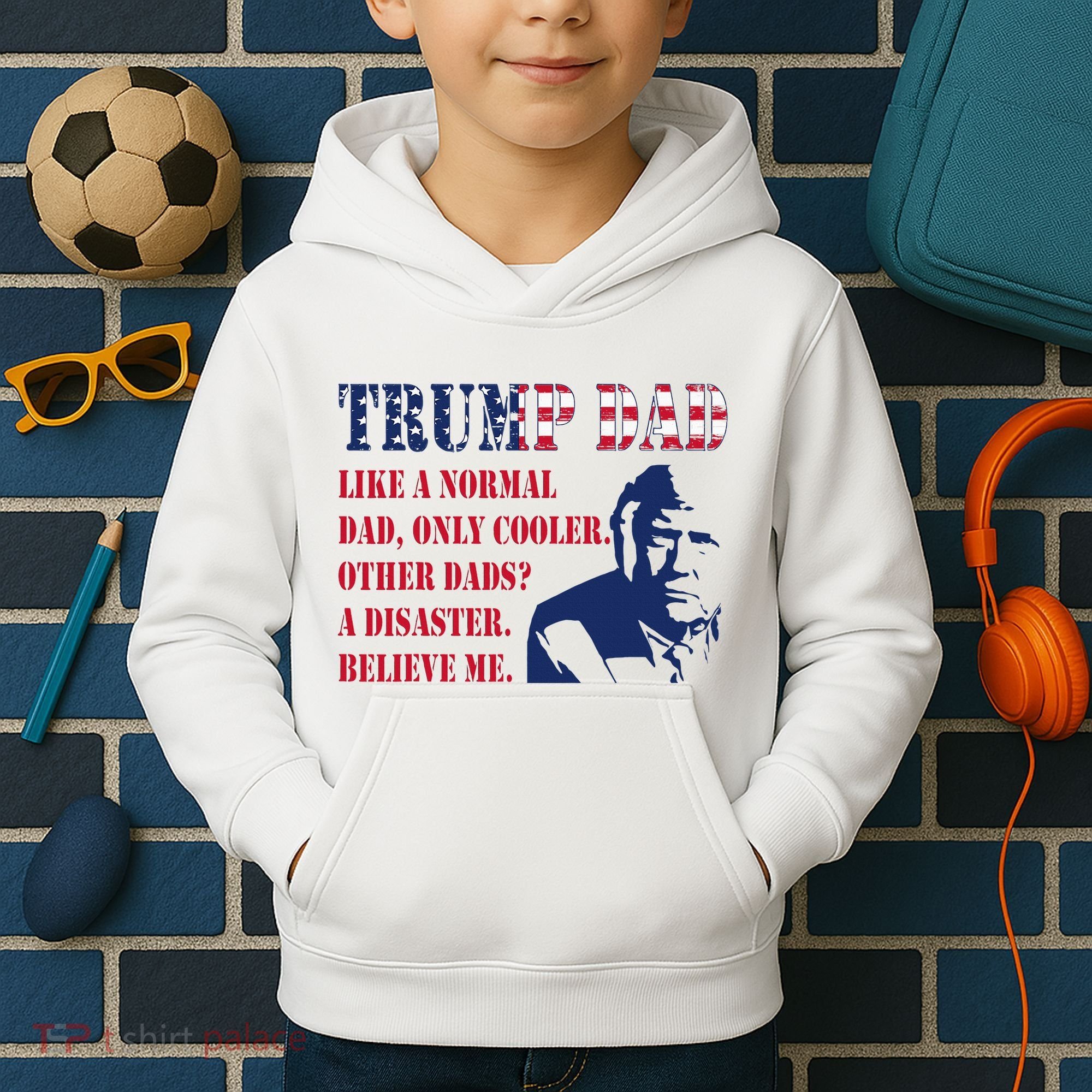 Funny Trump Dad Fathers Day Pro Trump Supporter Kids Hoodie