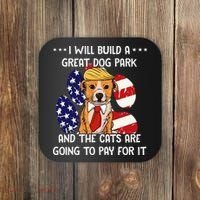 Funny Trump Dog T Build A Great Dog Park Political Coaster thumb 0