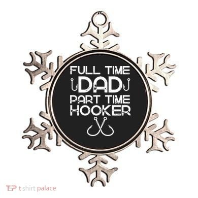 Full Time Dad Part Time Hooker Father's Day Fishing Gift Ornament