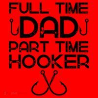 Full Time Dad Part Time Hooker Father's Day Fishing Gift Santa Hat thumb 1