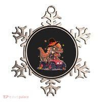 Funny Thanksgiving Dinosaur And Turkey Riding Monster Truck Ornament thumb 0