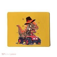 Funny Thanksgiving Dinosaur And Turkey Riding Monster Truck Mousepad thumb 0