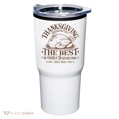 Family Thanksgiving Dysfunction Funny Sarcastic Trukey Dinner Tumbler