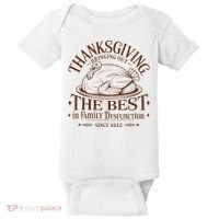 Family Thanksgiving Dysfunction Funny Sarcastic Trukey Dinner Baby Bodysuit thumb 0