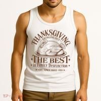 Family Thanksgiving Dysfunction Funny Sarcastic Trukey Dinner Tank Top thumb 3