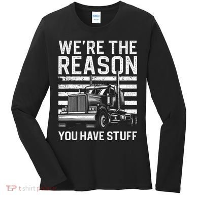 Funny Trucker Design For Semi Truck Driver Lover Women's Long Sleeve Shirt