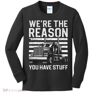 Funny Trucker Design For Semi Truck Driver Lover Kids Long Sleeve Shirt