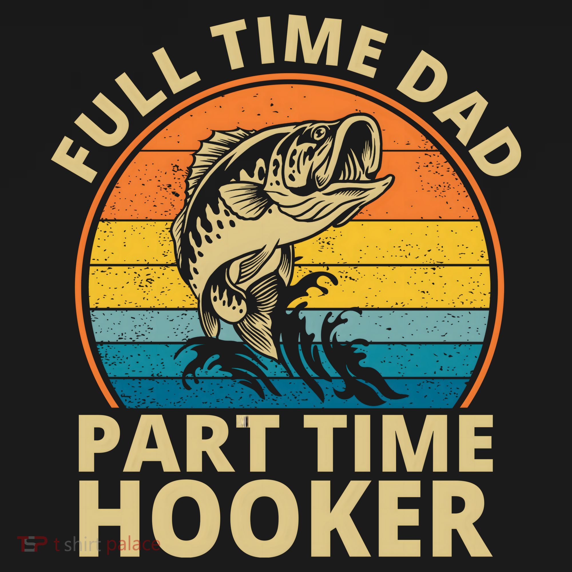 Full Time Dad Part Time Hooker Funny Fishing Retro Apron