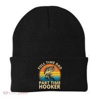 Full Time Dad Part Time Hooker Funny Fishing Retro Beanie thumb 0