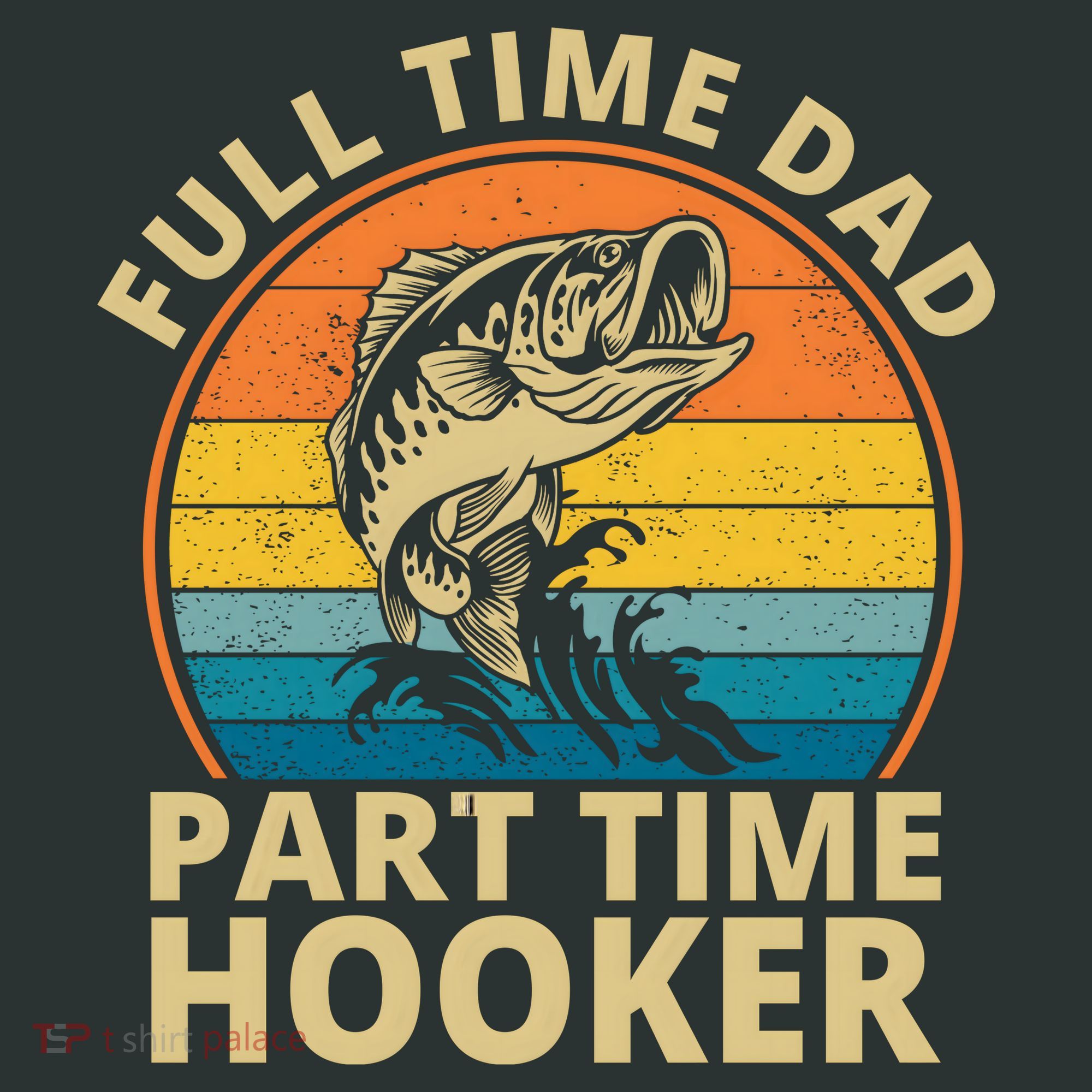 Full Time Dad Part Time Hooker Funny Fishing Retro Coaster