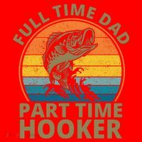 Full Time Dad Part Time Hooker Funny Fishing Retro Santa Hat thumb 1