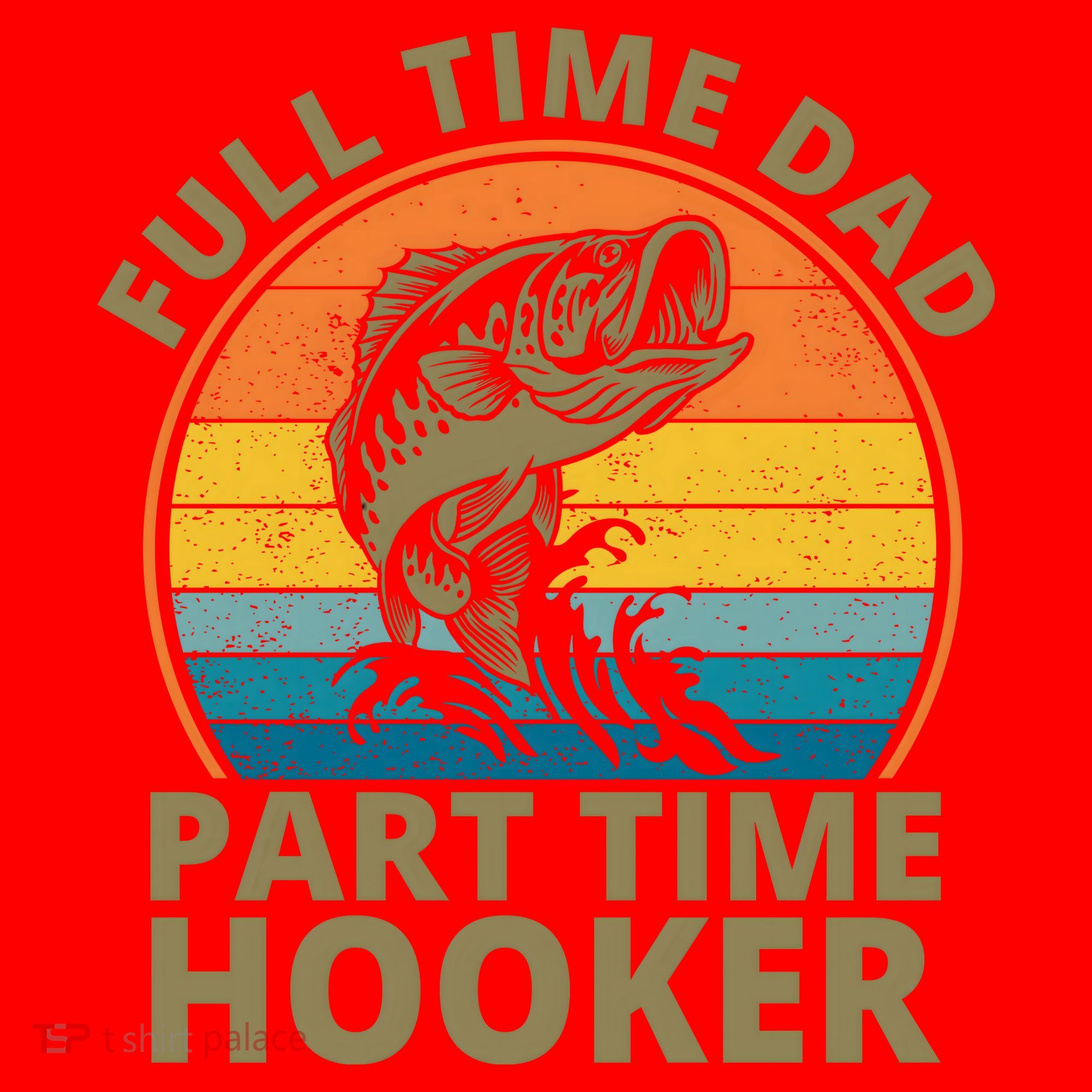 Full Time Dad Part Time Hooker Funny Fishing Retro Santa Hat