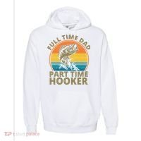 Full Time Dad Part Time Hooker Funny Fishing Retro Comfort Colors Garment-Dyed Hooded Sweatshirt thumb 0