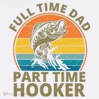 Full Time Dad Part Time Hooker Funny Fishing Retro Comfort Colors Garment-Dyed Hooded Sweatshirt thumb 2