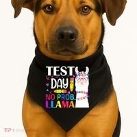 funny Test Day No Prob-llama Llama Teacher USA-Made Doggie Bandana thumb 1