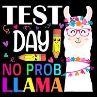 funny Test Day No Prob-llama Llama Teacher USA-Made Doggie Bandana thumb 2
