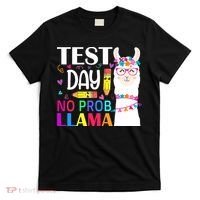 funny Test Day No Prob-llama Llama Teacher T-Shirt thumb 0