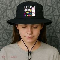 funny Test Day No Prob-llama Llama Teacher Bucket Hat thumb 3