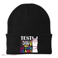 funny Test Day No Prob-llama Llama Teacher Beanie thumb 0