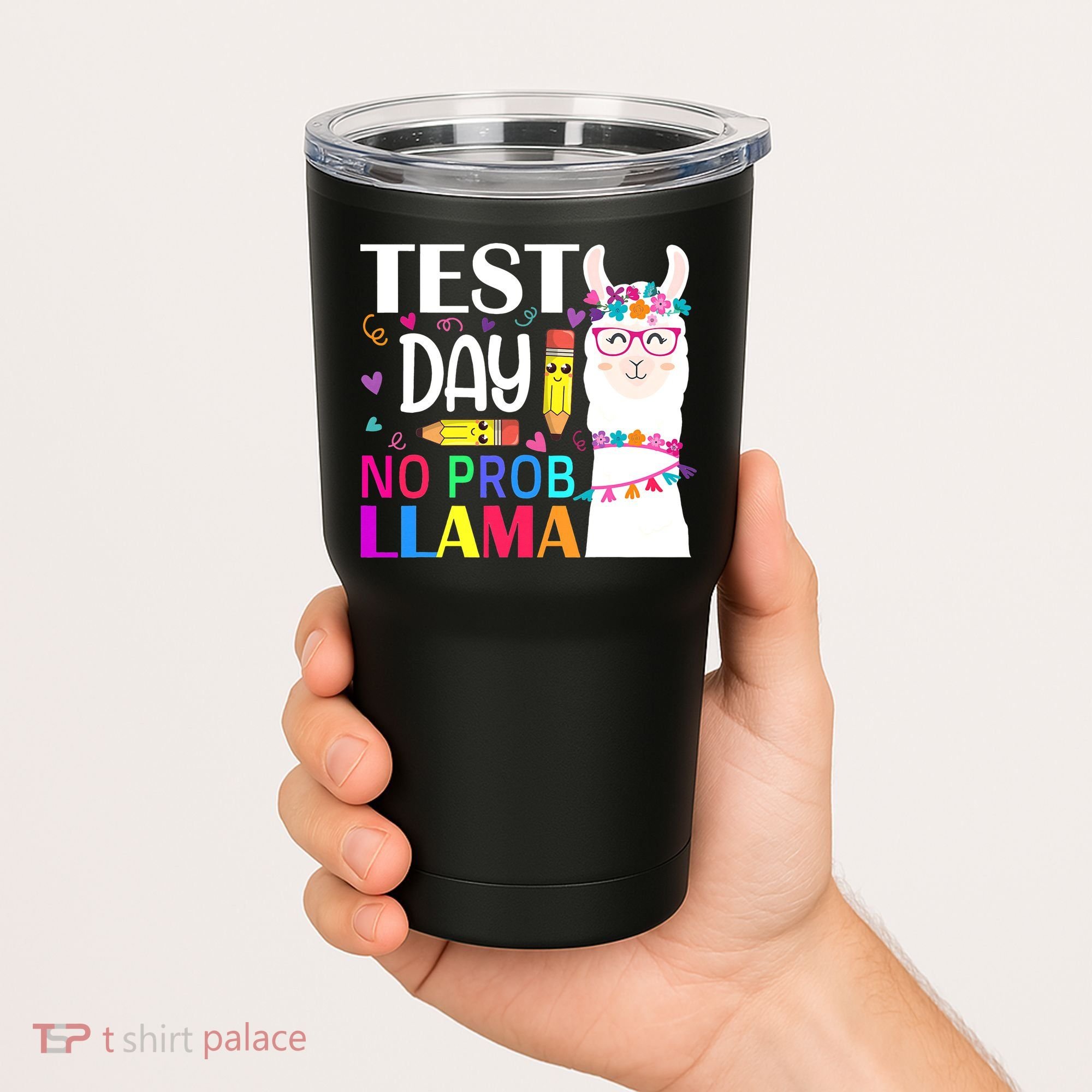 funny Test Day No Prob-llama Llama Teacher Tumbler