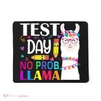 funny Test Day No Prob-llama Llama Teacher Mousepad thumb 0