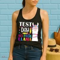funny Test Day No Prob-llama Llama Teacher Women's Tank Top thumb 2