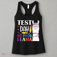 funny Test Day No Prob-llama Llama Teacher Women's Tank Top thumb 3