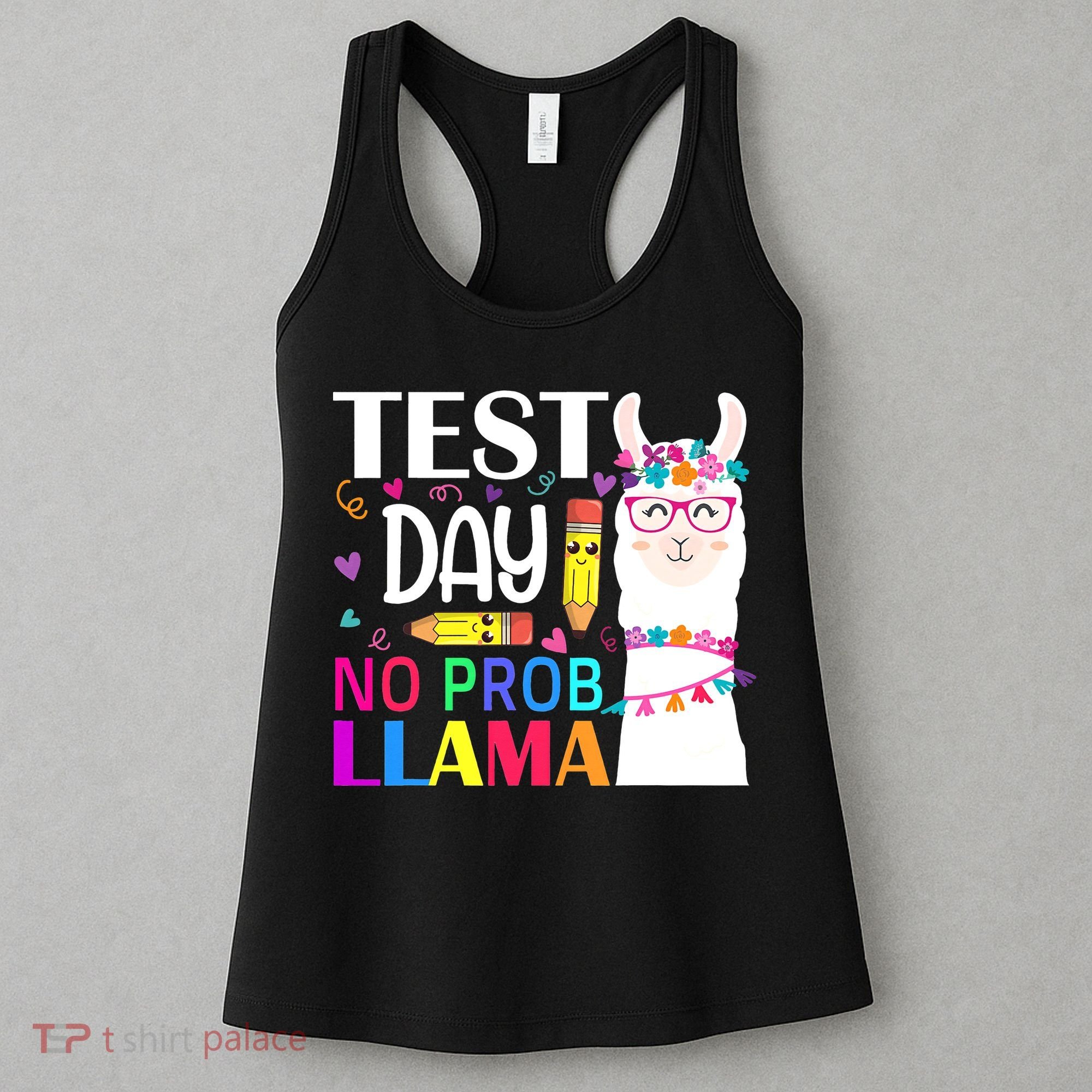 funny Test Day No Prob-llama Llama Teacher Women's Tank Top