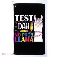funny Test Day No Prob-llama Llama Teacher Golf Towel thumb 0