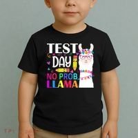 funny Test Day No Prob-llama Llama Teacher Toddler T-Shirt thumb 2