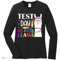 funny Test Day No Prob-llama Llama Teacher Women's Long Sleeve Shirt thumb 0