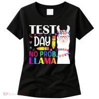 funny Test Day No Prob-llama Llama Teacher Women's T-Shirt thumb 0