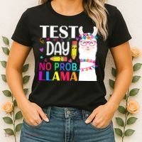 funny Test Day No Prob-llama Llama Teacher Women's T-Shirt thumb 2