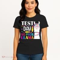 funny Test Day No Prob-llama Llama Teacher Women's T-Shirt thumb 4