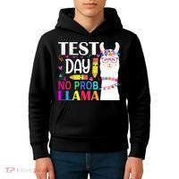 funny Test Day No Prob-llama Llama Teacher Kids Hoodie thumb 4