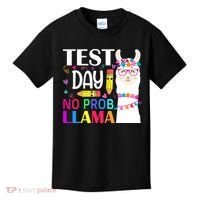 funny Test Day No Prob-llama Llama Teacher Kids T-Shirt thumb 0