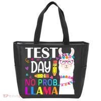 funny Test Day No Prob-llama Llama Teacher Tote Bag thumb 0