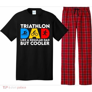 Funny Triathlon Design Dad Swim Bike Run Triathletes Gift Pajama Set