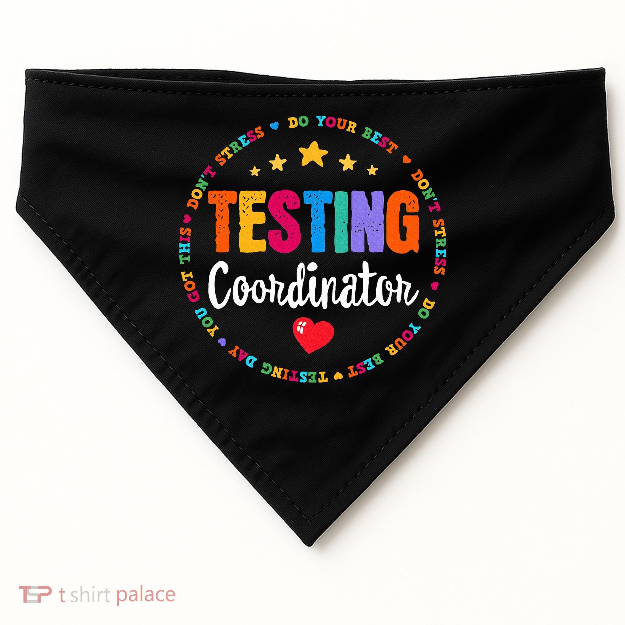 Funny Test Day Teacher Ideas School Testing Coordinator USA-Made Doggie Bandana