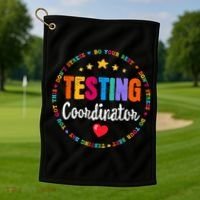 Funny Test Day Teacher Ideas School Testing Coordinator Golf Towel thumb 1