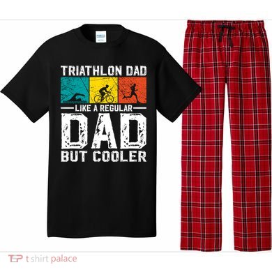 Funny Triathlon Design Dad Swim Bike Run Triathletes Gift Pajama Set