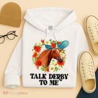 Funny Talk Derby To Me Horse Derby Racing Hoodie thumb 4