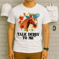 Funny Talk Derby To Me Horse Derby Racing T-Shirt thumb 6