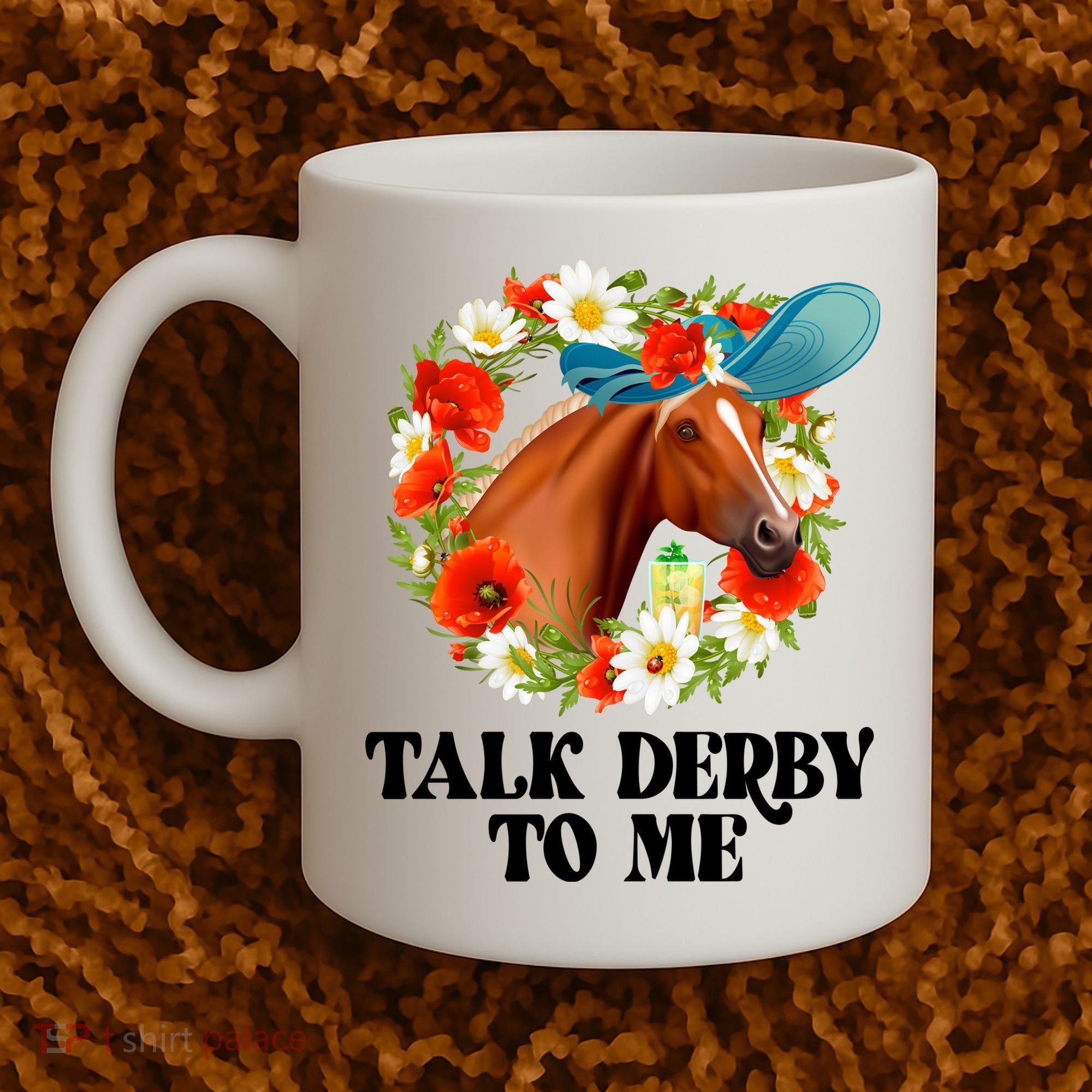 Funny Talk Derby To Me Horse Derby Racing Coffee Mug
