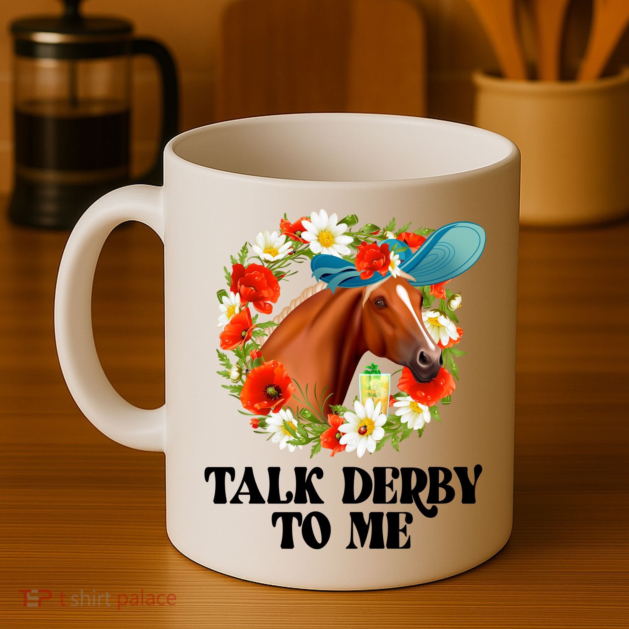 Funny Talk Derby To Me Horse Derby Racing Coffee Mug