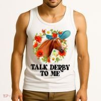 Funny Talk Derby To Me Horse Derby Racing Tank Top thumb 3