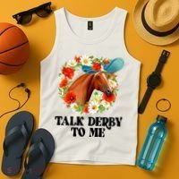 Funny Talk Derby To Me Horse Derby Racing Tank Top thumb 4